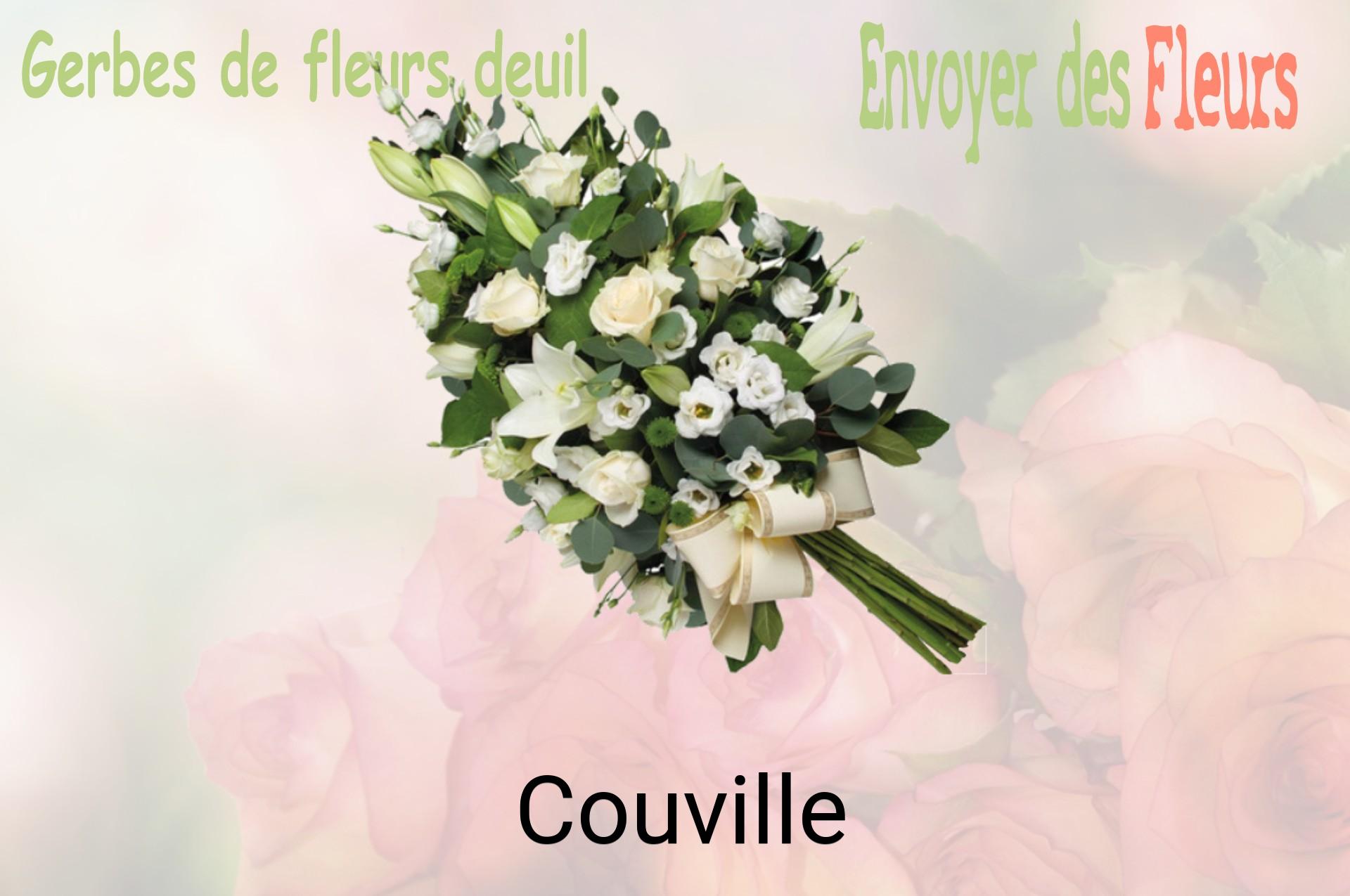 Gerbe de fleurs de deuil livrée à Couville